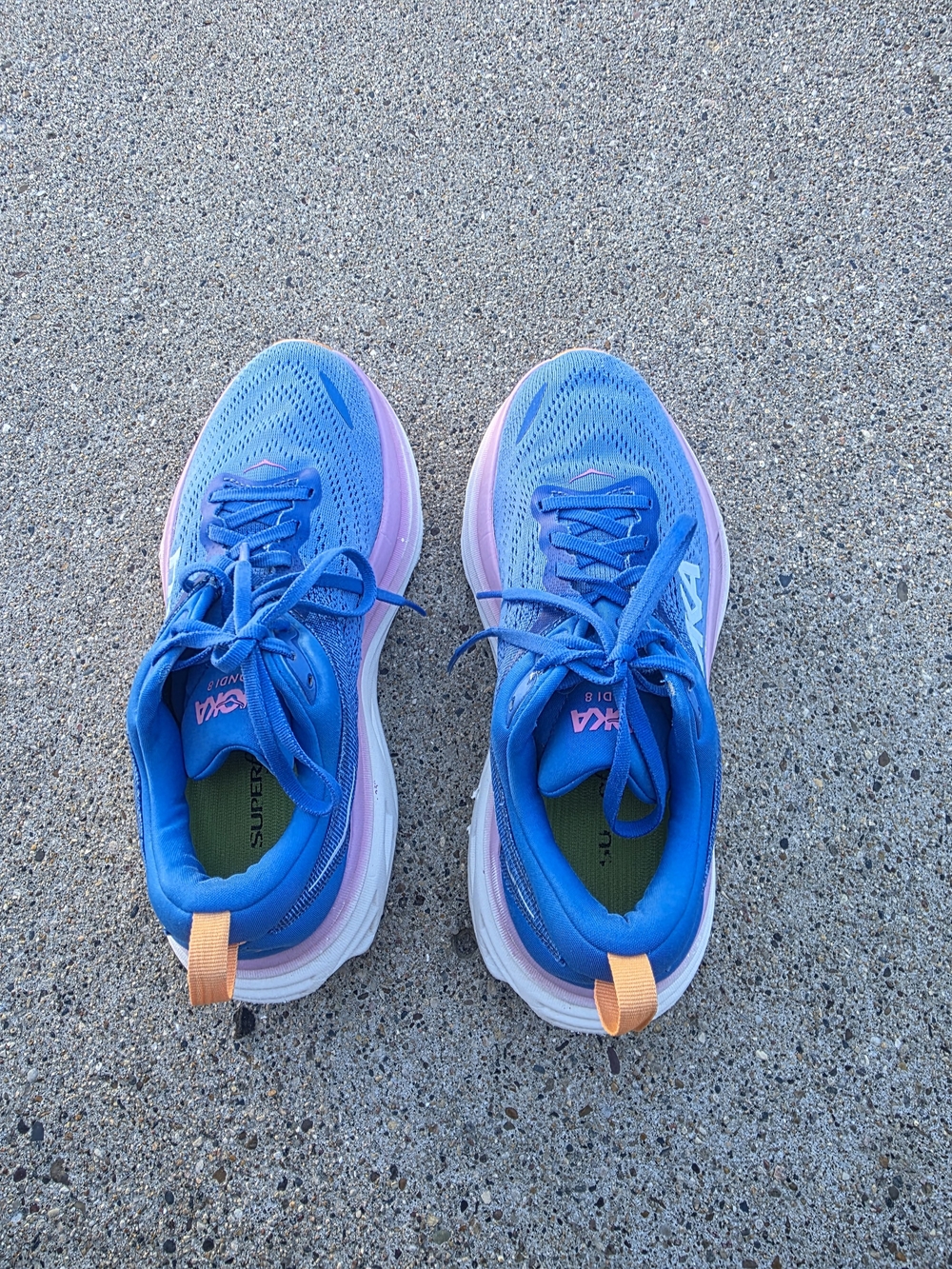 HOKA Clifton Blue & Pink Running Shoes Women 8.5D - Picture 6 of 12